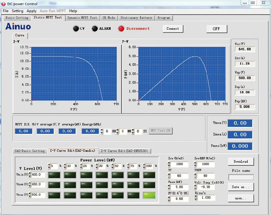Static MPPT Test of Bidirectional DC Power Supply ANEVH(F) Static MPPT Test of Bidirectional DC Power Supply ANEVH(F)